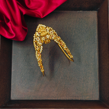 Women's  Lakshmi Nakshi armlet / vanki  with White Stones-red stone