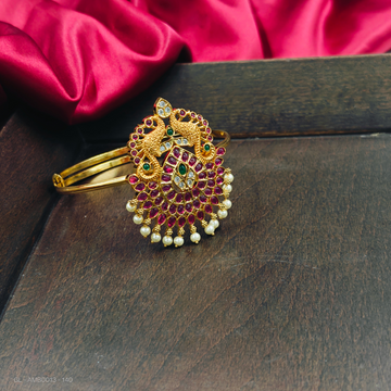 Women's Single Armlet - peacock design-ruby Stone