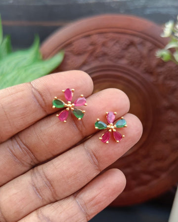 Multicolor floral Studs
