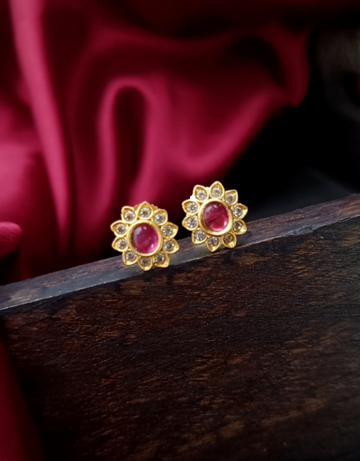 Kids Floral ruby ad stone studs GL-EA1964-40