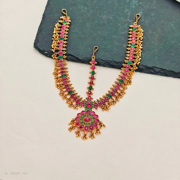 3 line Tikka - Kemp Stone Bridal - Multicolor