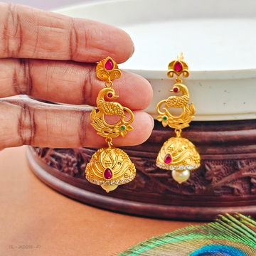 Matt Finish  Peacock Jhumkas