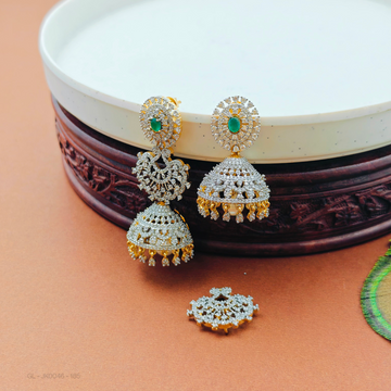 4 in 1 interchangeable-Emerald Jhumkis