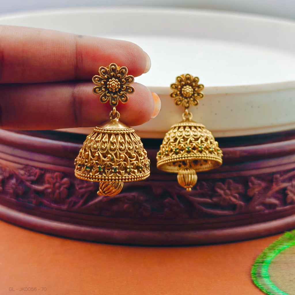 Antique Matt Finish simple Jhumkas