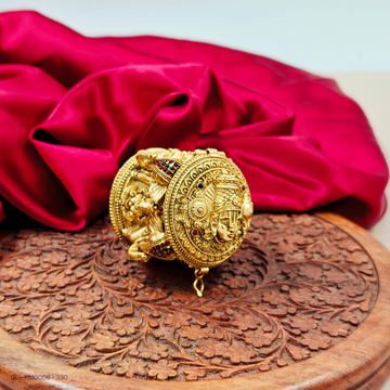 Gold-plated Lakshmi Kumkum Box with Elephant Design