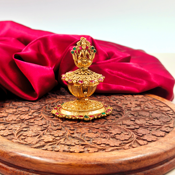 Gold plated Lakshmi Kumkum Box