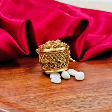 Lakshmi kumkum box with ruby stone