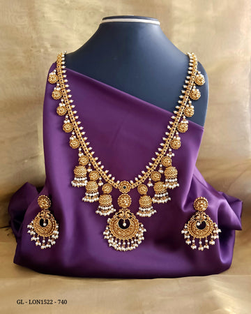 Chandbali clustered guttapusalu Haaram Set