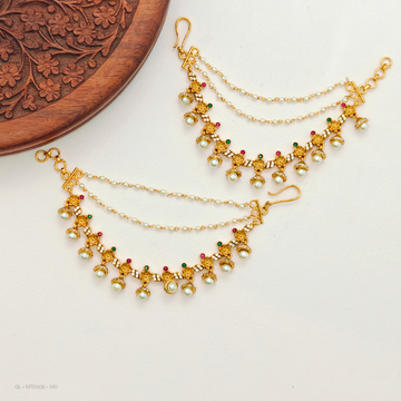 Ear Chains - gold plated AD pearl drops