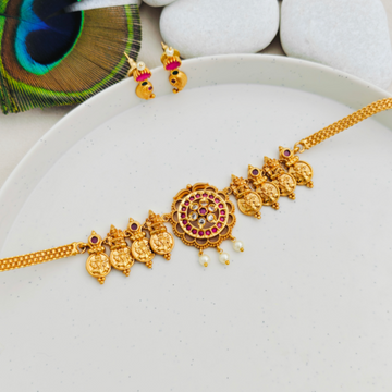 Coin style Golden hi neck choker necklace - GL-SHO1908-110