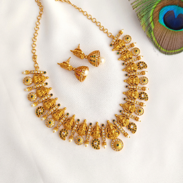 Antique Matt finish Lakshmi Necklace