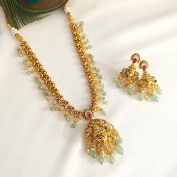 Narayana motif Green Bead necklace