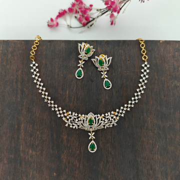 American Diamond Lotus Necklace