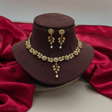 American Diamond floral designer necklace Set