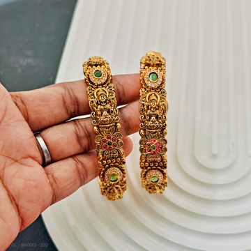 2 PC Set - Women Golden- floral& lakshmi Bangles