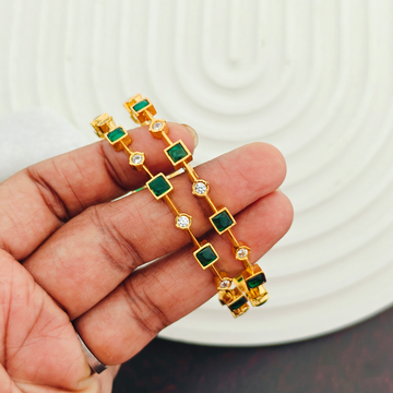 2 PC set asymmetric Bangles- Green