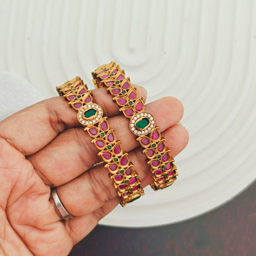 2 Pc set Ruby Emerald Bangles Set