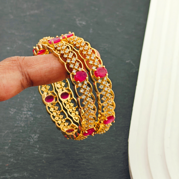 2 PC Set -  AD ruby Bangles (Teens)
