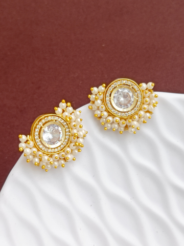 AD Stone Gold Polish Earrings GL-EA2105-55