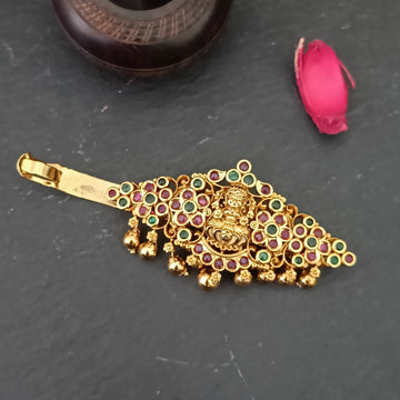 Matt Finish Ruby Emerald Hair Clip