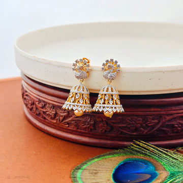 Gold finish-peacock top-bell design-jhumkas