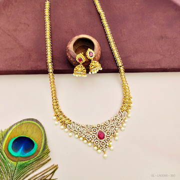 Elegant American Diamond-Long Necklace