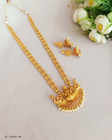 Temple peacock Long Necklace - GL-SA3031-185