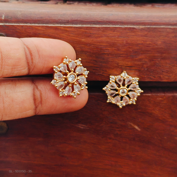 Screw Back-AD stone-Floral- Studs