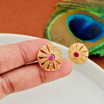 Gold-plated-Ruby-Stud