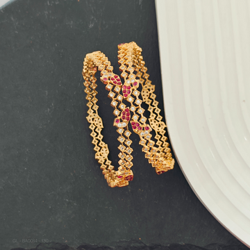 2 PC Set - Women Golden- Peacock Bangles(2.10 Size)