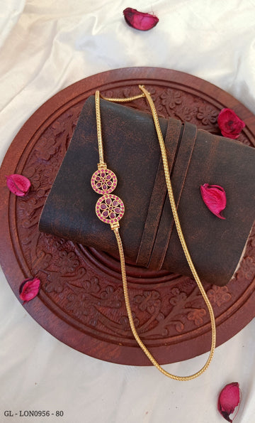 Micro Gold Plated Ruby-Mogappu Chain