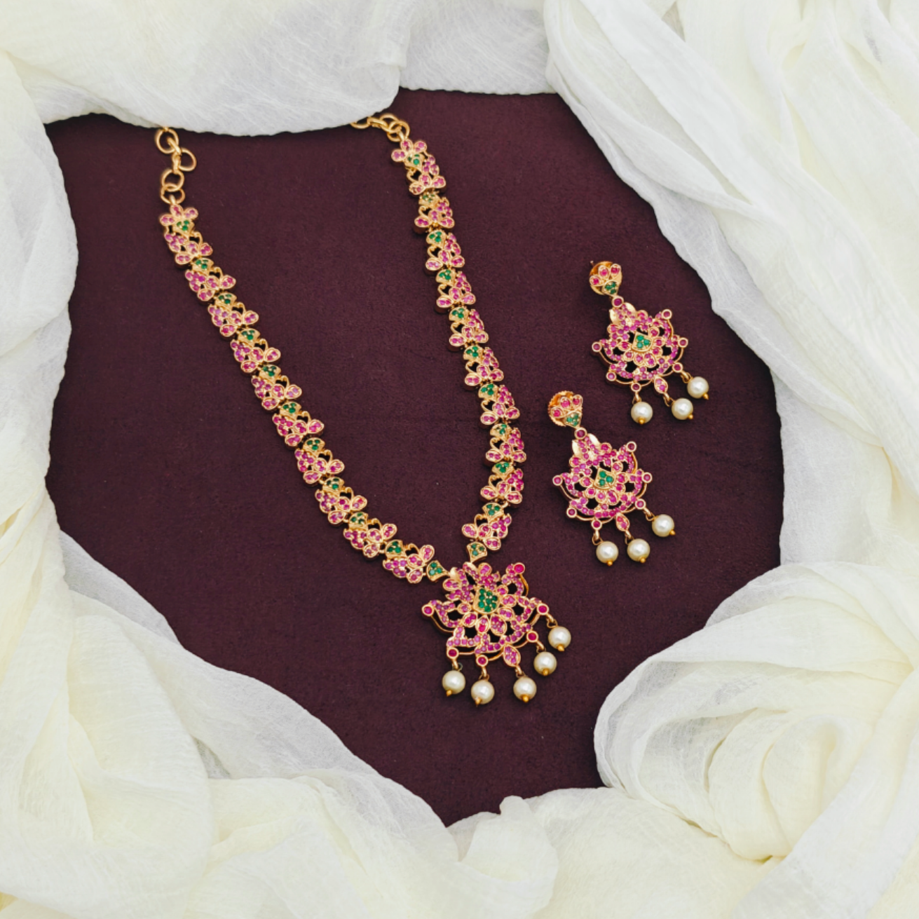 Emerald Necklace Ruby Jewellery Sets Gold Shop Eternal Ornate Ruby