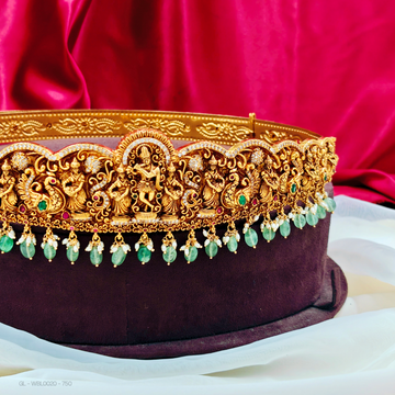 Adult hip belt-Lord Krishna-green-beads
