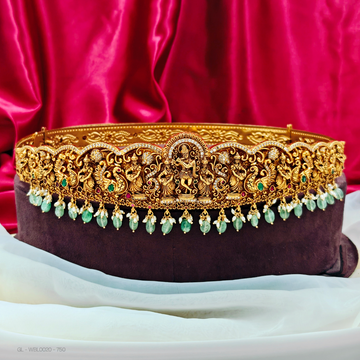 Adult hip belt-Lord Krishna-green-beads