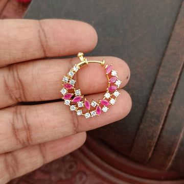 Gold Finish AD Ruby stones Nose Ring GL-NR0968-58