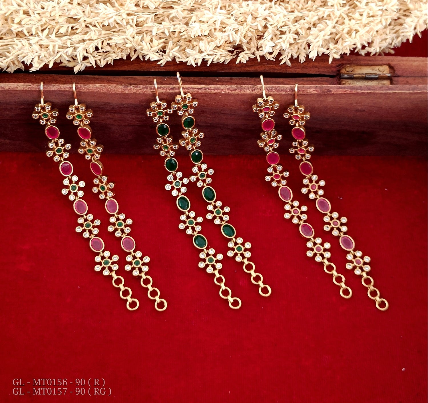 Ear Chains - Kemp (Ruby) GL-MT0156-90