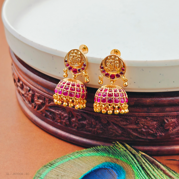 Gold Alike Ruby -Green- Jhumkas