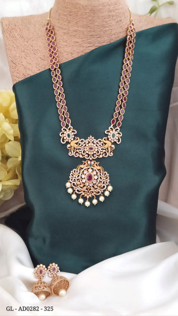 Golden Cz Ruby necklace GL-SHO0282-325