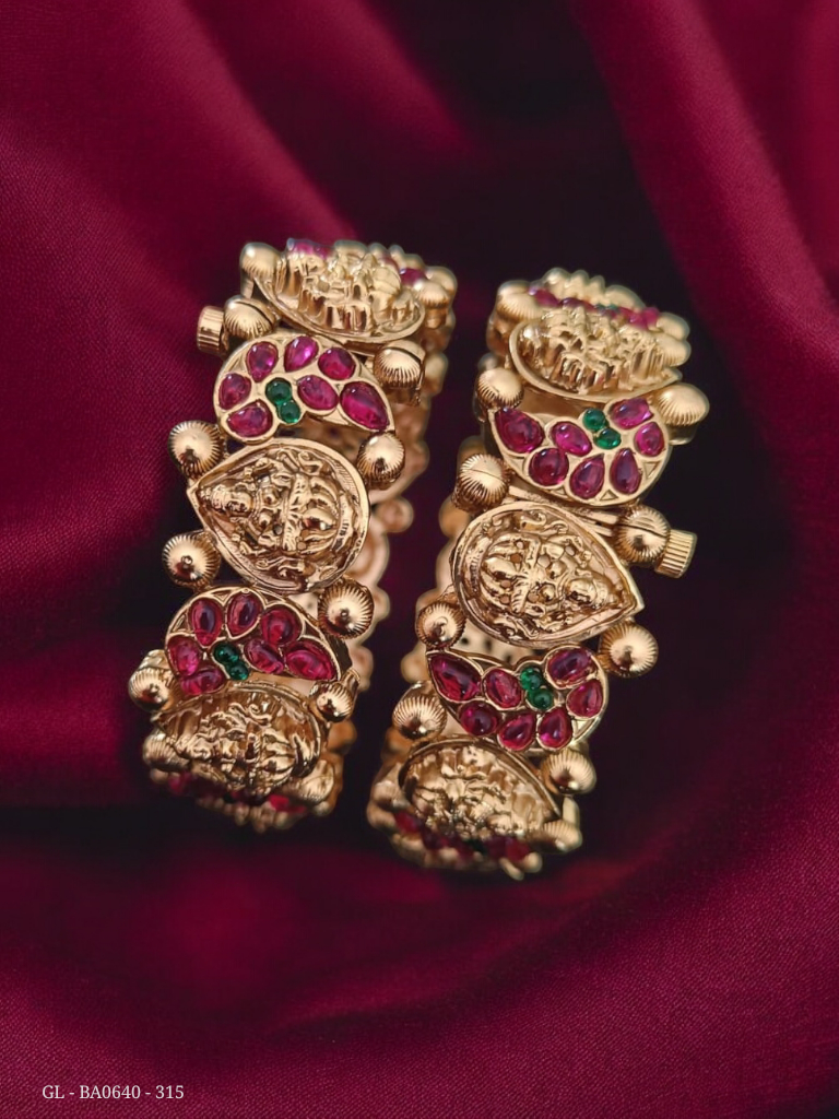 Women's Screw open temple Kada Bangles - 2 Pc Set GL-BA0640-315