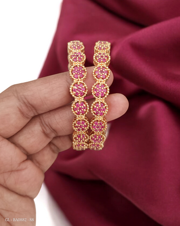 Ruby Stone Circular Bangle Set GL-BA0882-88