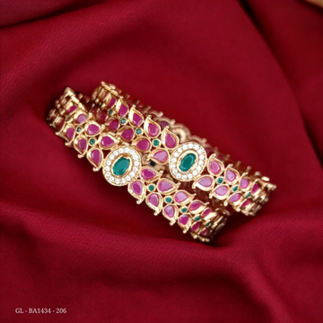 2 Pc set Ruby Emerald Bangles Set GL-BA1434-206