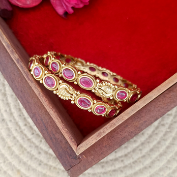 2 PCs Bangles with Swan Motif in vintage look GL-BA2005-220