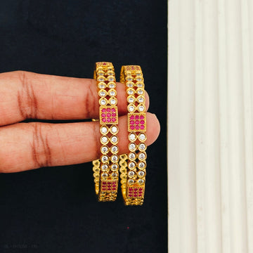 Kids Bangles - White Ruby Checker style