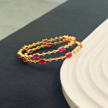 Kids Bangles - Ruby White Rain drop design