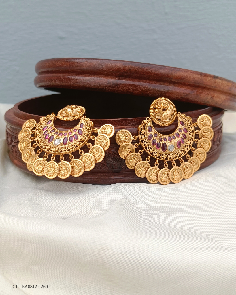 Coin Chandbali Earrings - Bridal GL-EA0812-260