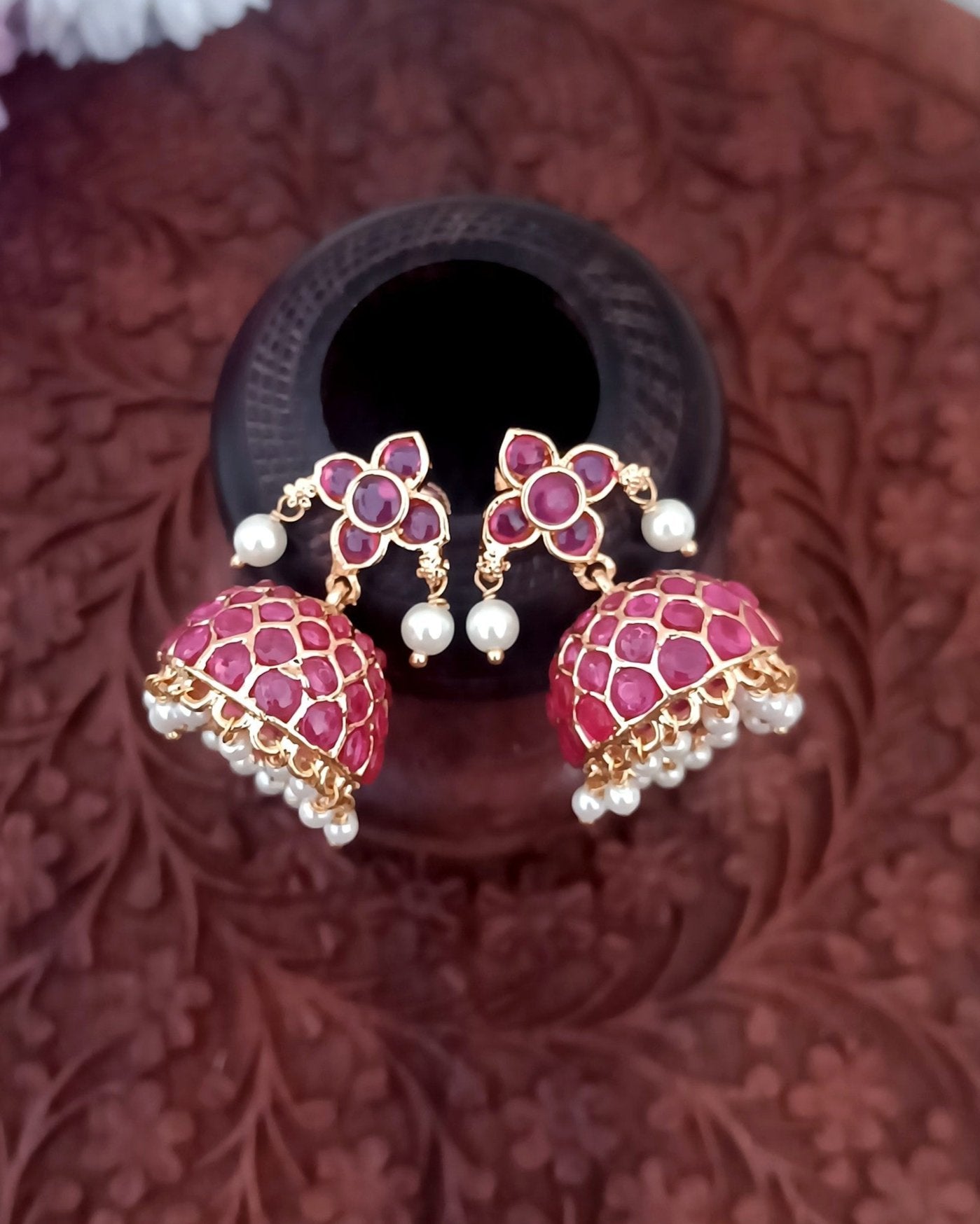 Ruby jhumkas