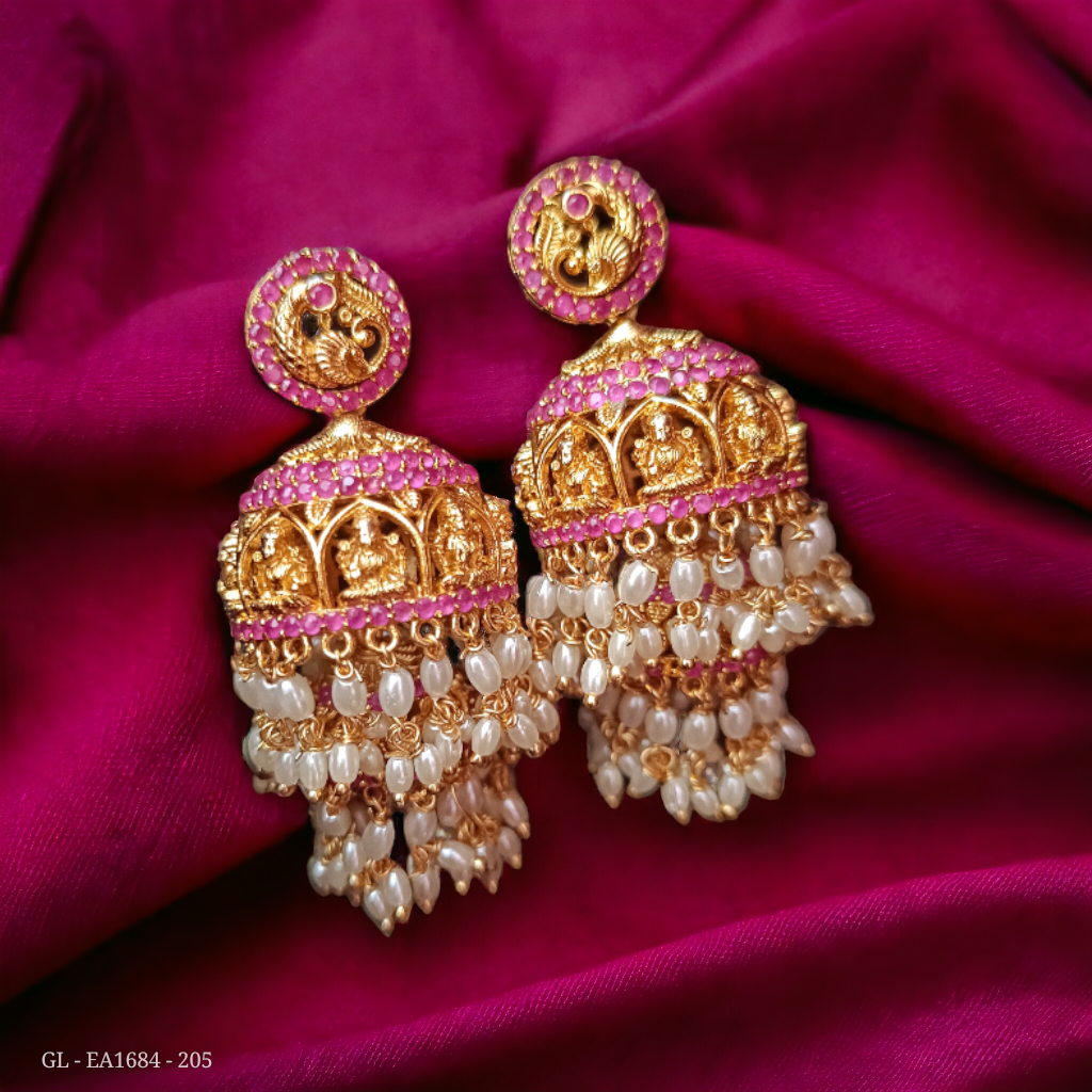 Gold Alike Temple Jhumkas GL-EA1684-205