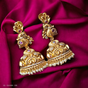 Matt Gold Finish Jhumkas GL-EA1688-190