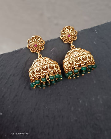 Gold Finish Jhumkas GL-EA1698-92