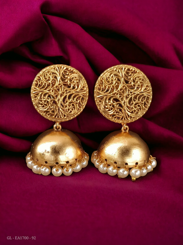 Gold Finish Jhumkas GL-EA1700-92